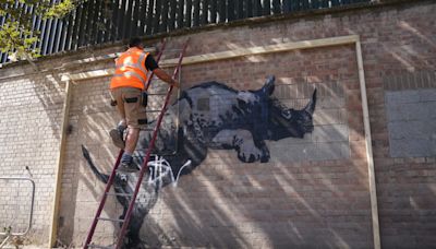 Defacing of Banksy mural by ‘mindless vandal’ is ‘a real shame’, council says