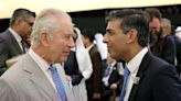 Charles sports tie decorated with Greek flag for meeting with Prime Minister