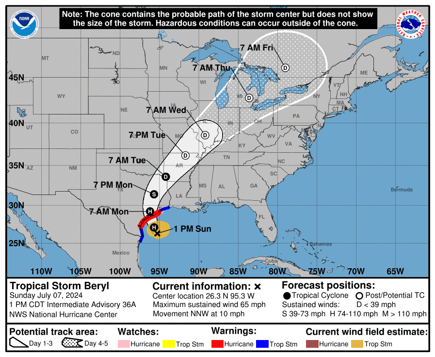 Tropical Storm Beryl remnants forecasted to hit Ohio