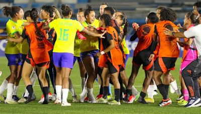 Partido entre las selecciones femeninas de Colombia y Brasil terminó en bronca en el Sudamericano Sub-20