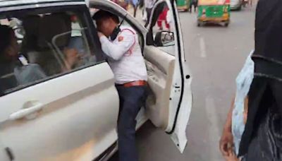 On Camera, Haryana Traffic Cop Dragged By Drunk Driver, Video Viral