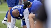 Giants' Jermaine Eluemunor is OK after collision with Dexter Lawrence in first camp practice