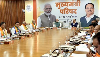 PM Modi Takes Stock Of BJP’s Performance In Lok Sabha Elections At Crucial Mukhyamantri Parishad Meeting At...