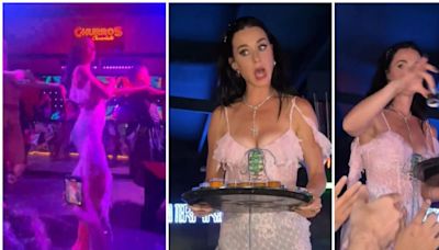 Katy Perry, dándolo todo y sirviendo chupitos en una discoteca de Barcelona