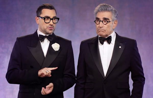 Emmys 2024 Co-Hosts Dan Levy & Eugene Levy Joke About Eyebrows In First Promo