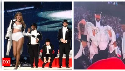 Taylor Swift brings boyfriend Travis Kelce on stage during London tour; hunk carries her during 'I Can Do It With a Broken Heart' performance - WATCH | - Times of India