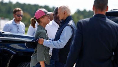 Biden, Harris view Helene devastation, 1,000 troops deployed