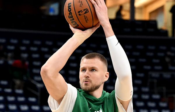 Boston’s Kristaps Porzingis retruns to shooting at Celtics practice