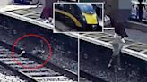 Child falls onto track and is saved by stranger as train pulls into station