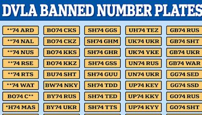 Too rude for the road: The new '74' number plates BANNED by the DVLA