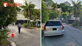 Toyota Wish owner allegedly uses cone with house number to chope parking space in private estate