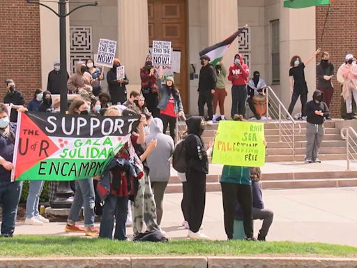 Protesters enter University of Rochester's Wallis Hall