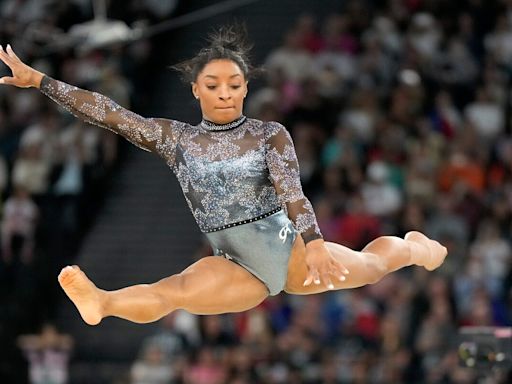 Simone Biles makes her Olympic return in Paris in powerful form