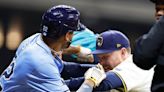 Tampa Bay Rays and Milwaukee Brewers players fight in bench-clearing brawl