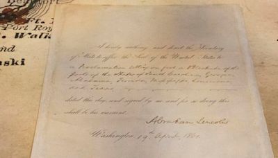 Lincoln’s Civil War order to block Confederate ports donated to Illinois by governor and first lady