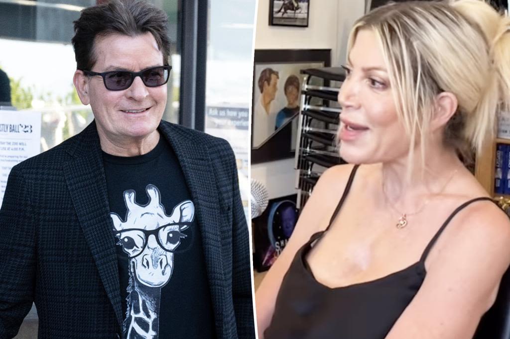 Tori Spelling says Charlie Sheen offered her a crack pipe upon entering his condo