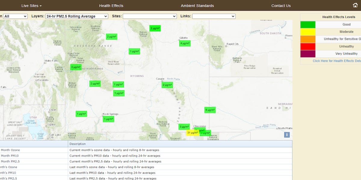 Wyoming DEQ recognizes ‘Air Quality Awareness Week’