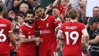 Liverpool celebrate Cody Gakpo's goal against Tottenham