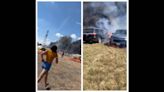 Families run to safety as huge fire burns 73 vehicles at pumpkin patch, TX videos show