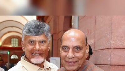 Andhra CM Naidu meets Defence Minister Rajnath Singh in Delhi today