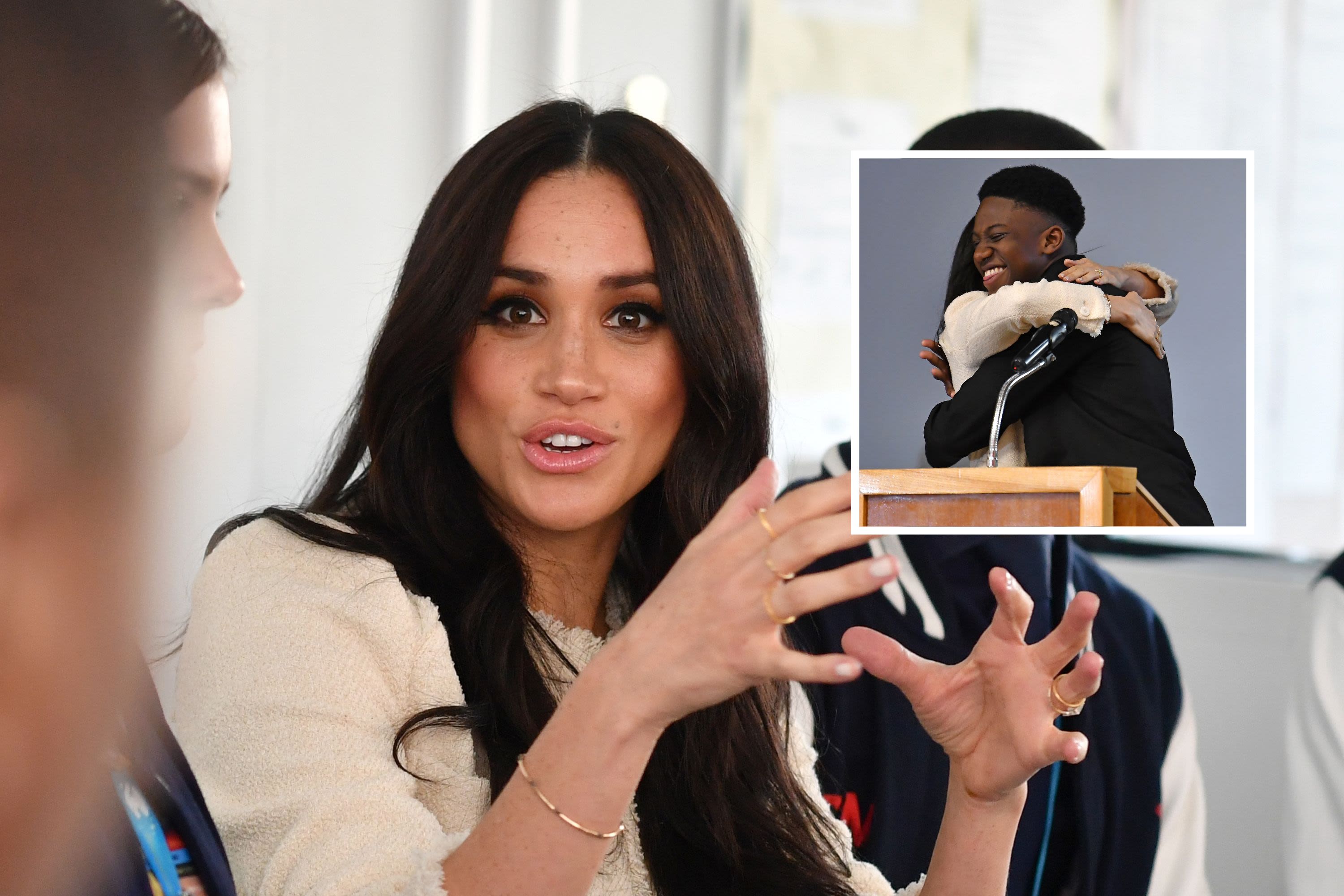 Meghan Markle getting "rizzed" by schoolboy goes viral