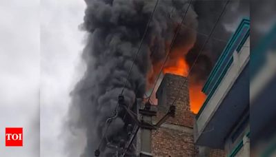 Watch: Major fire at factory in Delhi's Narela area | Delhi News - Times of India