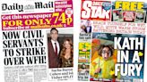 Newspaper headlines: Storm Kathleen 'fury' and ONS 'strike over WFH'