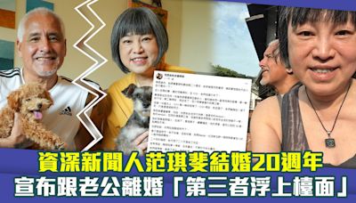 資深新聞人范琪斐結婚20週年 宣布跟老公離婚「第三者浮上檯面」