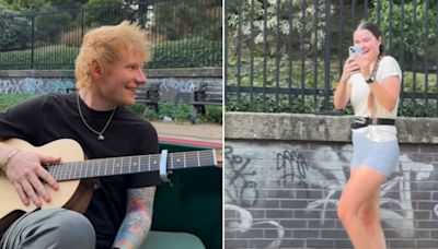 "¿Alguna petición?": Ed Sheeran le dedica una canción a una joven que corría por las calles de Londres