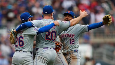 Mets top Braves 8-7 in first game of doubleheader to clinch NL playoff berth; Braves against the wall