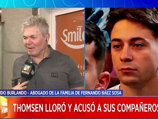 La dura frase de Burlando contra el llanto de Máximo Thomsen por Fernando Báez Sosa