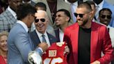 Biden is hosting the Kansas City Chiefs -- minus Taylor Swift -- to mark the team's Super Bowl title