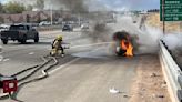 Motorcycle catches fire on Interstate 25 in Colorado Springs