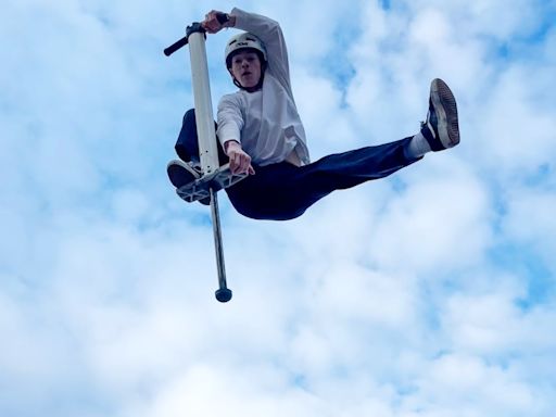 N.B. man pogo jumps into the bigtime on Britain's Got Talent show