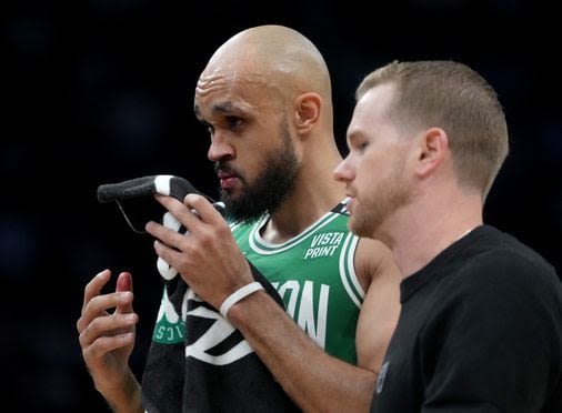 Celtics’ Derrick White smiles through the pain after getting tooth chipped in Game 5 of NBA Finals - The Boston Globe