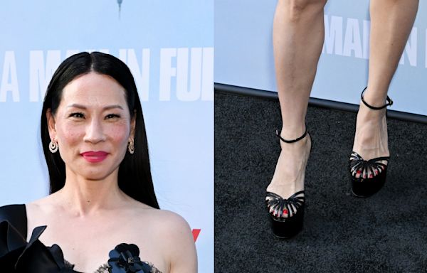 Lucy Liu Soars in Strappy Aleví Milano Platforms at ‘A Man in Full’ Screening