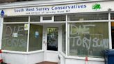 Jeremy Hunt’s constituency office vandalised with ‘die Tory scum’ graffiti