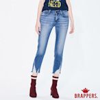 BRAPPERS 女款 新美腳ROYAL系列-彈性褲口不規則磨破七分褲-藍-動態show