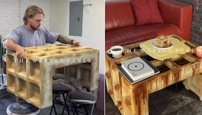 Viral Video: Man Creates Waffle-Shaped Table, Amazes Internet with Creative Design