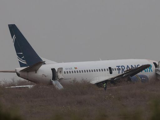 4 seriously hurt when Transair Boeing 737 skids off runway during takeoff in Senegal