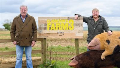 Kaleb Cooper reveals Jeremy Clarkson 'is actually a really good pig farmer' as they celebrate series three of Clarkson's Farm launch at Diddly Squat