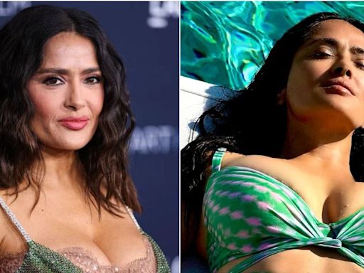 Salma Hayek arrasó con piscinazo en colorido bikini a los 57 años: “Diosa” y “Una bomba”