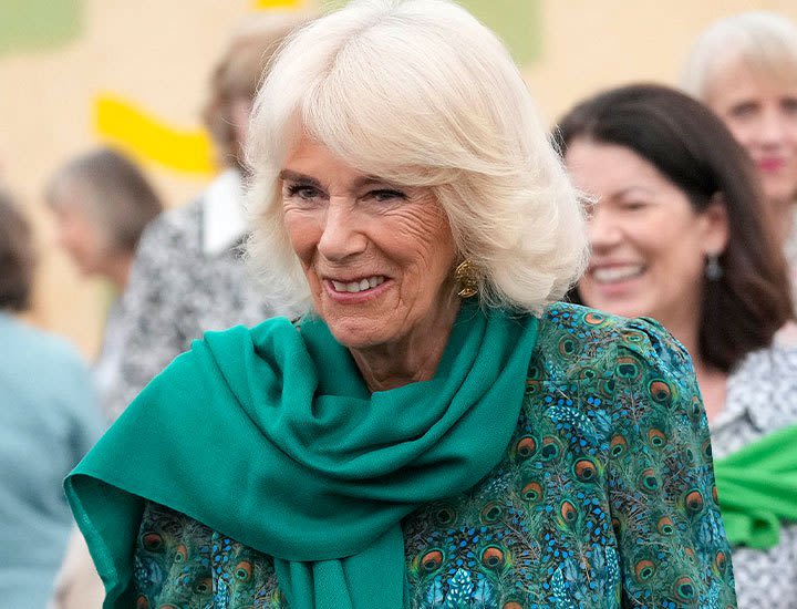 Queen Camilla Rocks Bold Peacock Print Again Just 5 Days After Debuting the Surprising Look