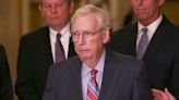 Moment Mitch McConnell freezes mid-press conference