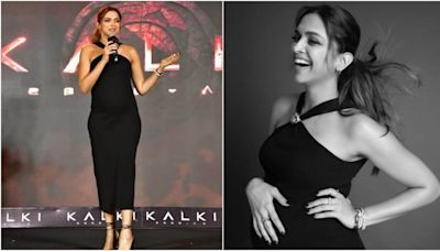 Deepika Padukone slays in a black bodycon maternity dress at Kalki 2898 AD event. Guess how much it costs?