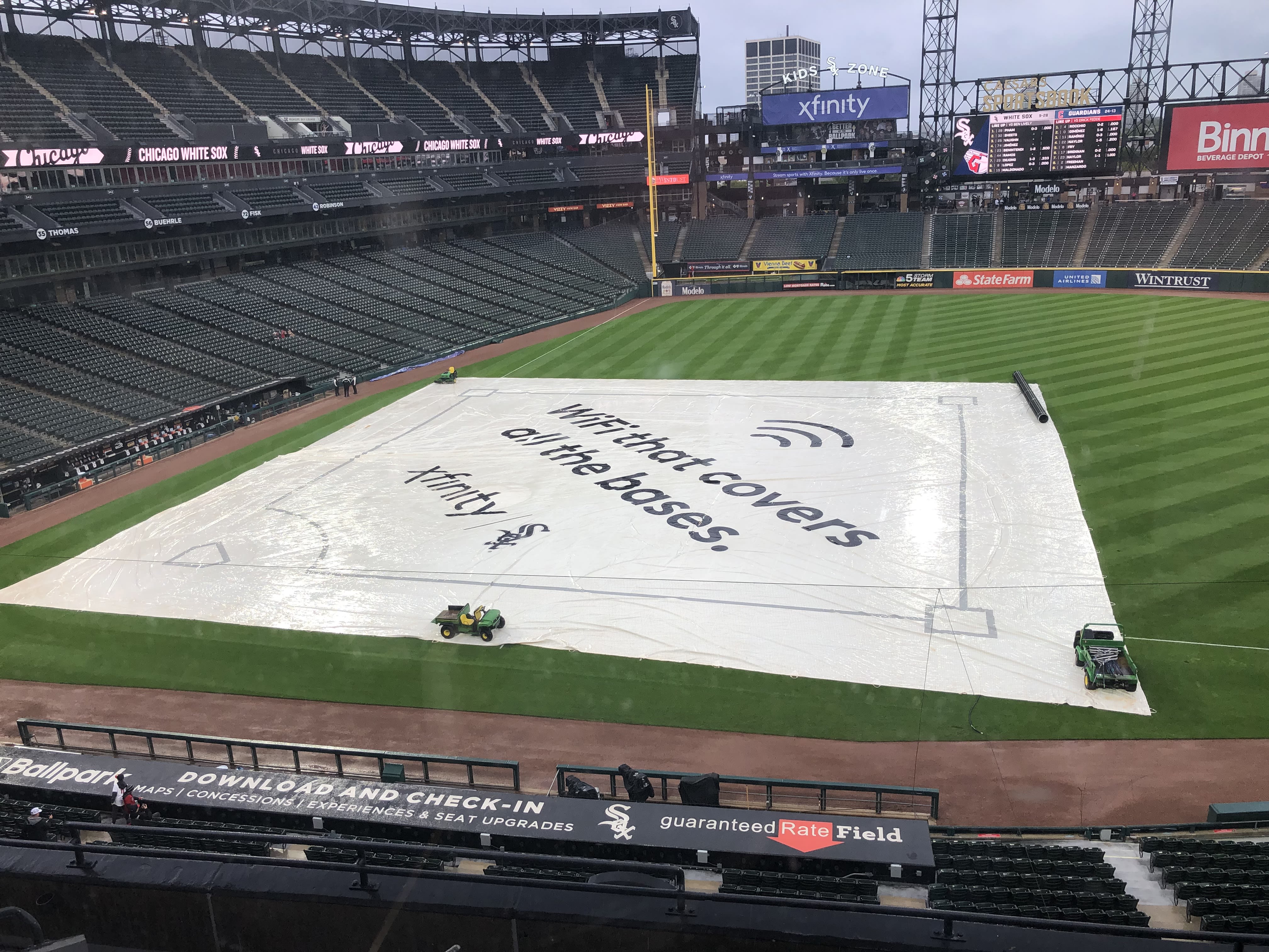 White Sox, Guardians delayed by rain