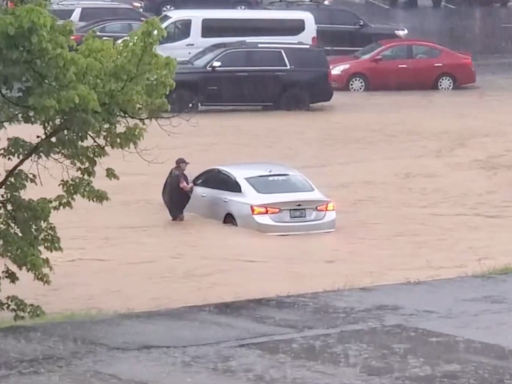 Dollywood flash flooding leaves visitors wading through waist-deep water to escape washed-out park