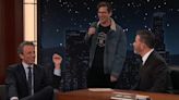 Watch Andy Samberg crash Seth Meyers' “Jimmy Kimmel Live” interview to heckle him: 'Nobody cares!'