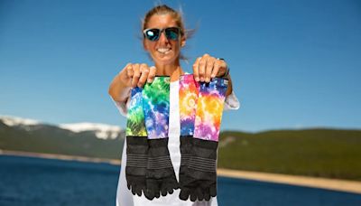Trail running legend Courtney Dauwalter says her colorful new toe socks are “a party on your feet”