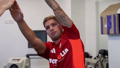 Emile Smith Rowe is greeted by former Arsenal team-mates